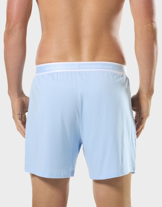 Mitch Dowd - Mens Cotton Knit Boxer Shorts 3 Pack - Blue