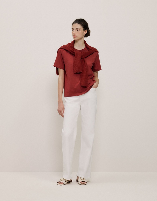 Trenery - Australian Cotton Classic T-shirt in Russet