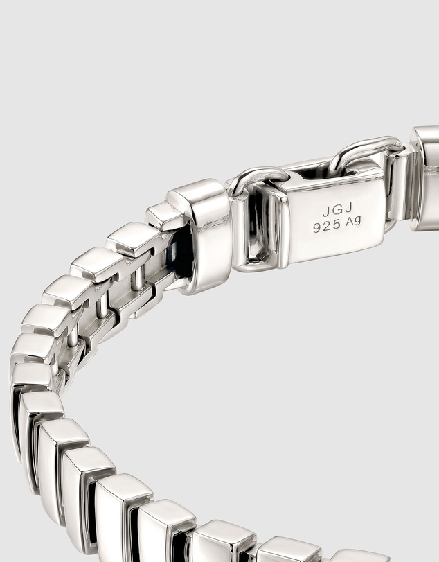 Kuzzoi - Geometric Bar Link Bracelet in 925 Silver