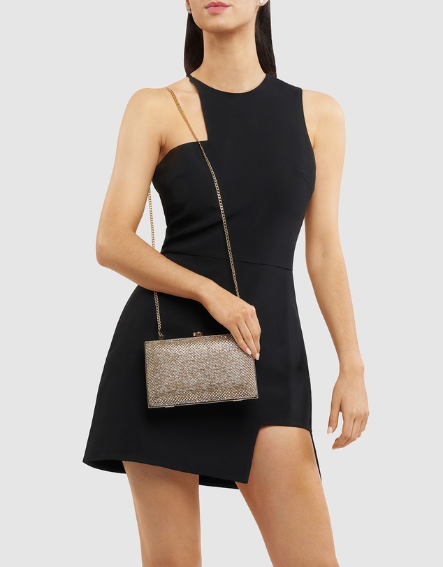 Olga Berg - Viviana Crystal Mesh Clutch