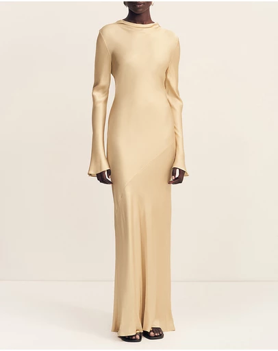 Shona Joy - Agnes Long Sleeve Maxi Dress With Belt