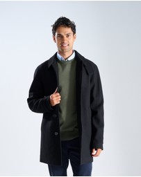 3 Wise Men - 3 Wise Men Crawford Wool Coat - Black