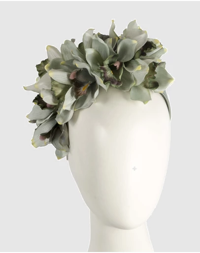 Max Alexander - Large Pistachio Flower Headband Fascinator