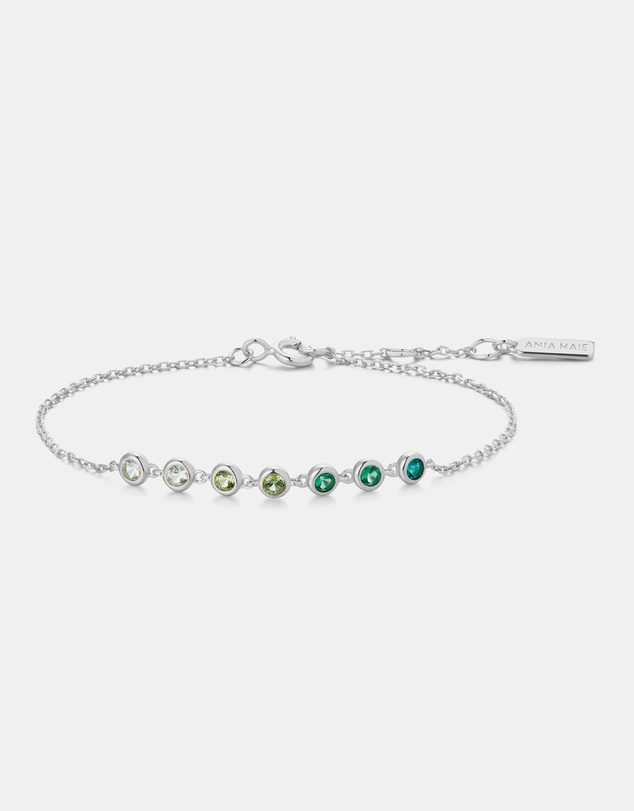Ania Haie - Silver Green Station Bracelet