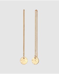 Elli Jewelry - Earrings Pull Through Platelet Pendant Organic in 925 Sterling Silver Gold Plated