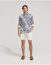 Oxford - Holloway Linen Blend Printed Shirt