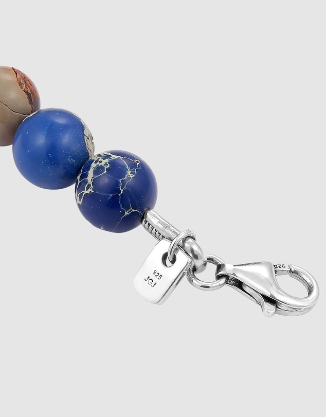 Kuzzoi - ICONIC EXCLUSIVE - Necklace Male Skull Blue Agate 925 Sterling Silver