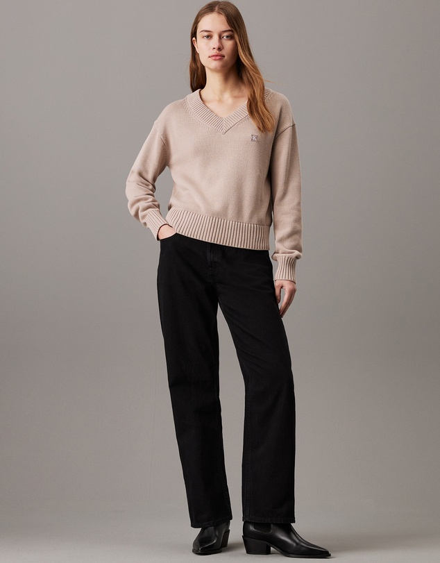Calvin Klein Jeans - Cotton Badge V-neck Jumper