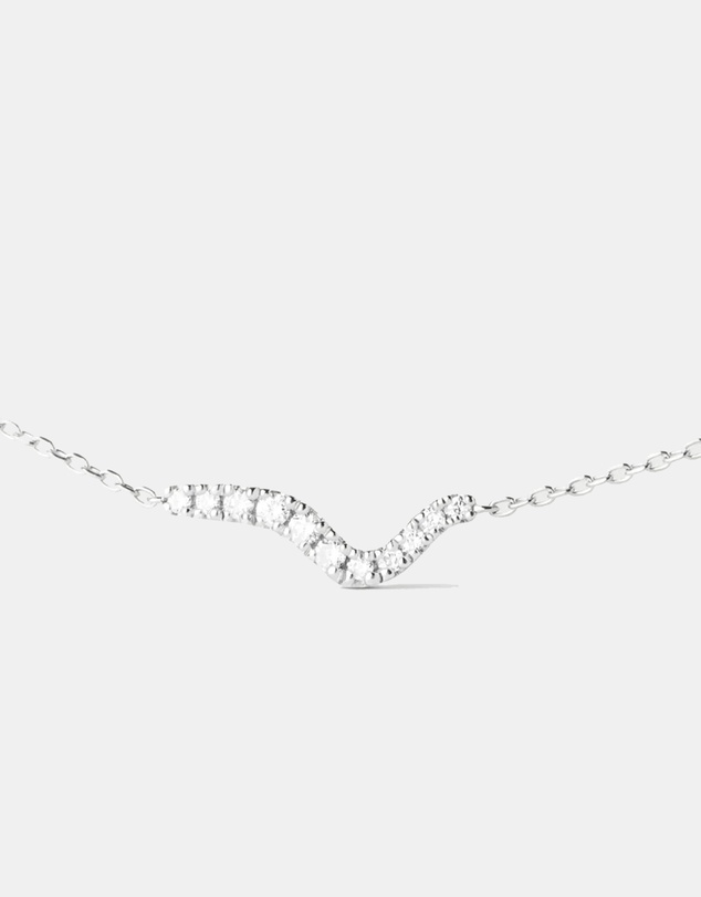 PDPAOLA - Diamonds and White Gold Flow Necklace