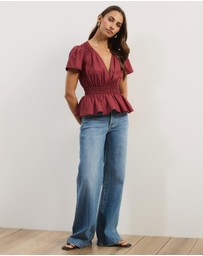 Atmos&Here - Lana Cotton Shirred Top