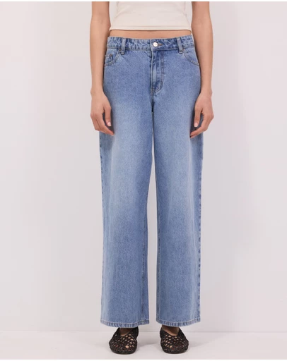 Calli - Gaia Mid Rise Wide Leg Jeans