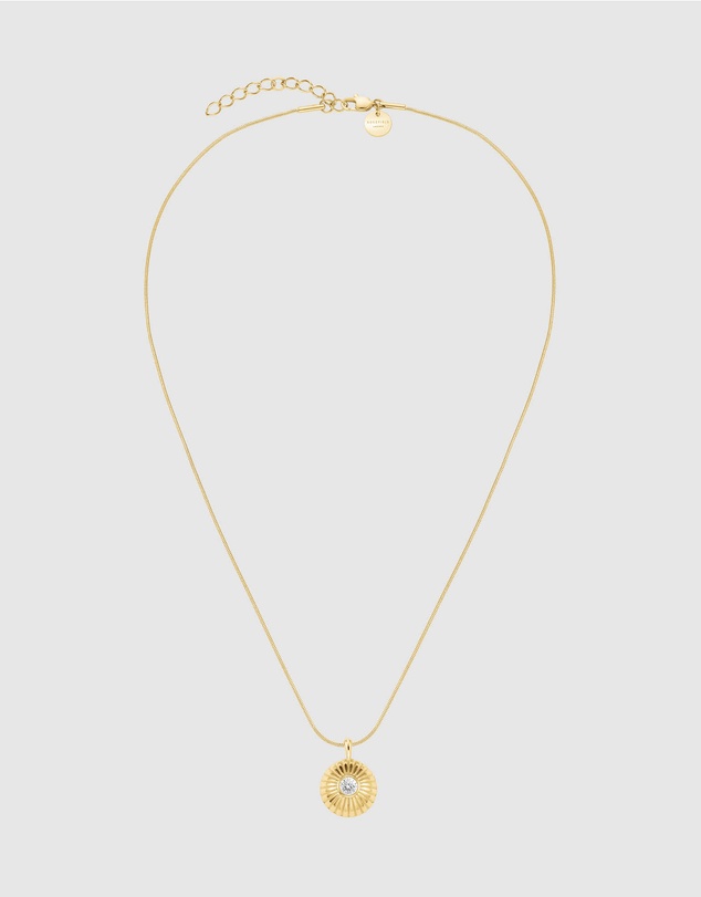 Rosefield - Bold Solitaire Coin Gold-Tone Necklace
