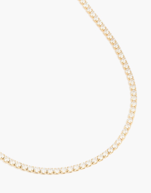 Lovisa - Waterproof Gold Plated Stainless Steel Cubic Zirconia Tennis Necklace