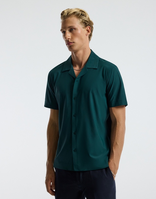 Calibre - Performance Cuban Collar Shirt Jade