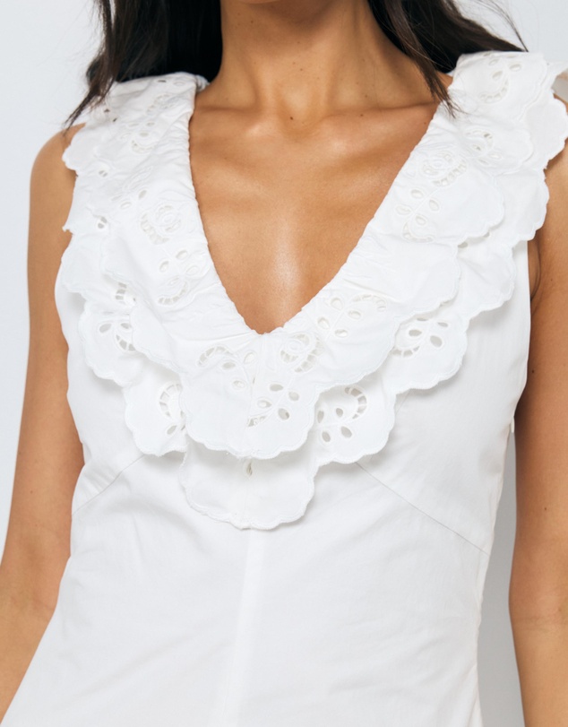 AERE - Evolet Cotton Frill Maxi Dress