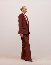 Trenery - Italian Cord Blazer in Red Mahogany