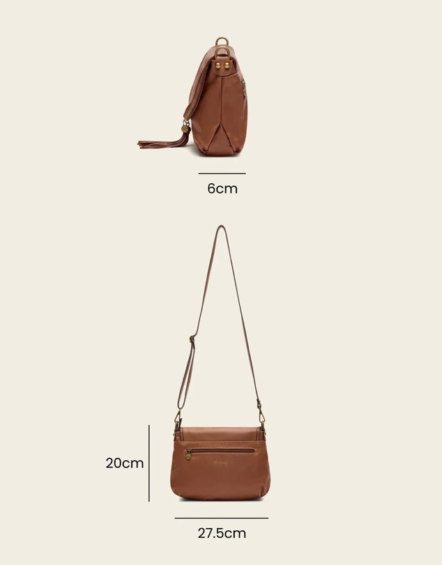 Florence - Vasarino Brown Leather Crossbody Bag