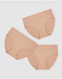 B Free Intimate Apparel - Smooth-Touch Contour High Cut Briefs - 3 Pack