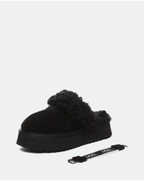 EVERAU - Australian Shepherd Ugg Waffle Curly Platform Cow Suede Upper House Shoes