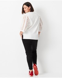 17 Sundays - Cutwork Lace Sleeve Top