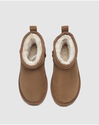EVERAU - Australian Shepherd Ugg Noel Kids Mini Cow Suede Upper UGG Boots