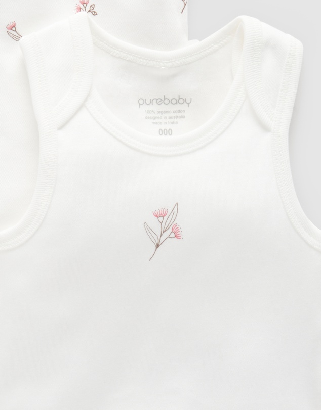 Purebaby - 2 Pack Singlet Bodysuit-Babies