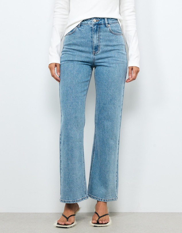 AERE - High Rise Stretch Straight Jeans