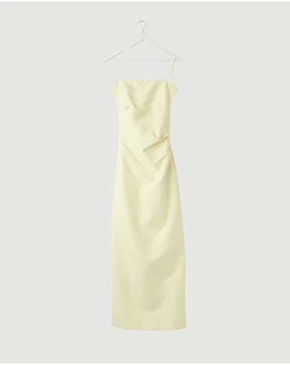 Revibe - Repaired Shona Joy Otis Draped High Neck Midi Dress - AU 6