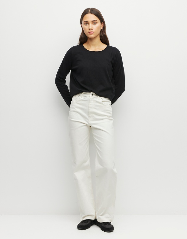 JH Lounge - JHL Crew L/S T (Fine Cotton Cashmere) Black