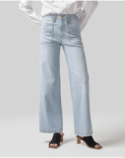 DRICOPER DENIM - Carrie Sunbleached Wide Straight Leg Jeans