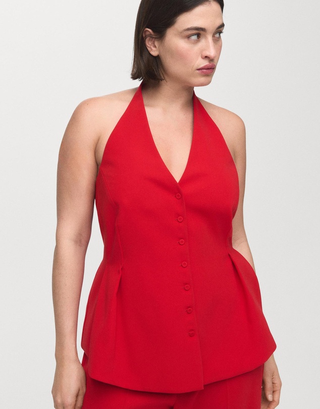 M.N.G - Peplum Top With Halter Neck