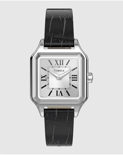 TIMEX - Addison 23mm Black Leather Strap Watch