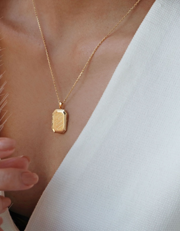 Wanderlust + Co - Heart Space Gold Locket Necklace