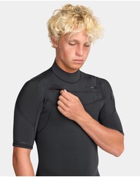 Quiksilver - Mens 2/2 Everyday Sessions Short Sleeve Chest Zip Wetsuit