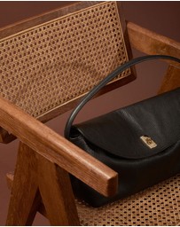 VESTIRSI - Sloane Large Black Leather Top Handle Crossbody
