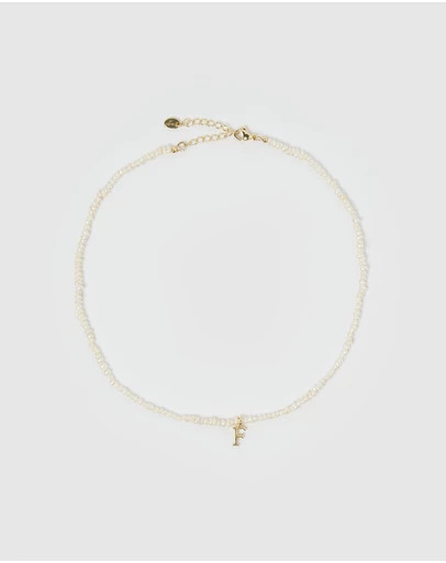 Miz Casa and Co - Pearl Letter F Choker