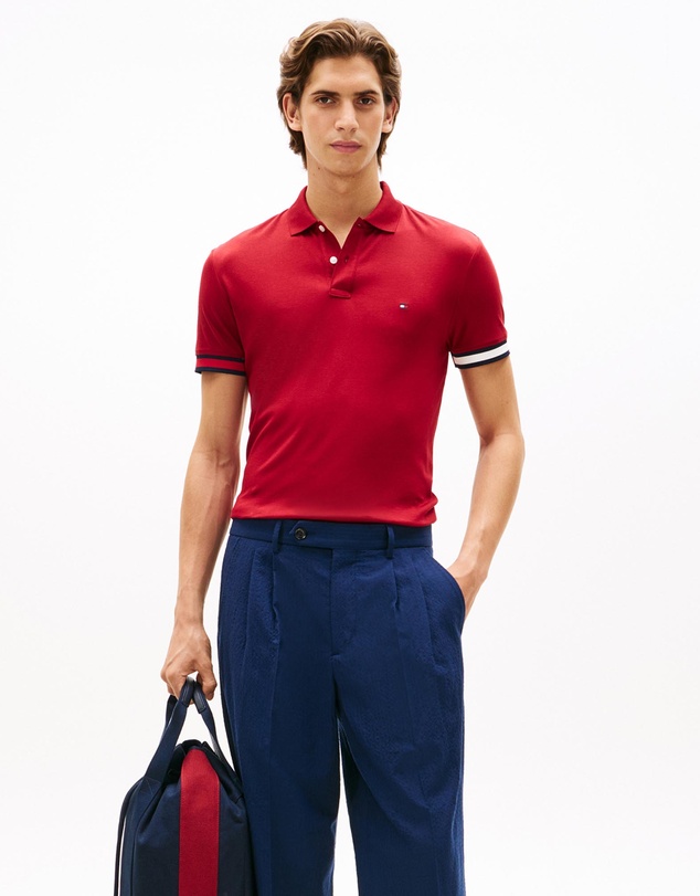 Tommy Hilfiger - Slim Fit Interlock Knit Tipped Polo Shirt