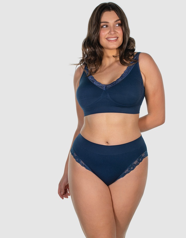 B Free Intimate Apparel - Contour Lace High Cut Briefs - 3 Pack