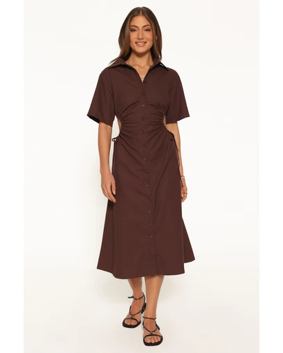 Petal & Pup - Gianni Midi Dress - Brown