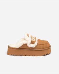Ozwear Connection Uggs - Ugg Violet Shearling Platform Slipper (Elastic Logo) (Detachable Feature)