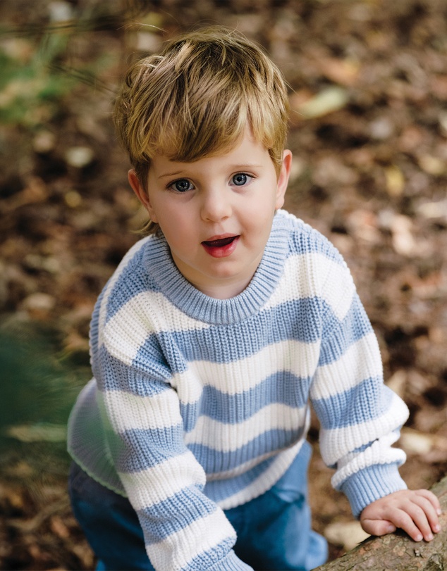 Kynd Baby - Knit Stripe Jumper in Sky Blue Stripe