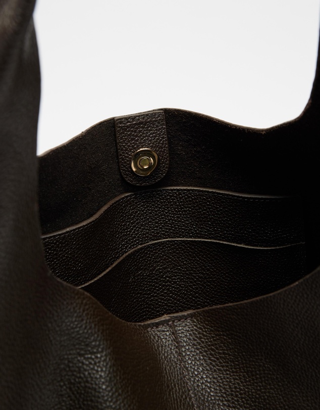 & Other Stories - Large Dark Brown Leather Tote Bag - ICONIC EXCLUSIVE