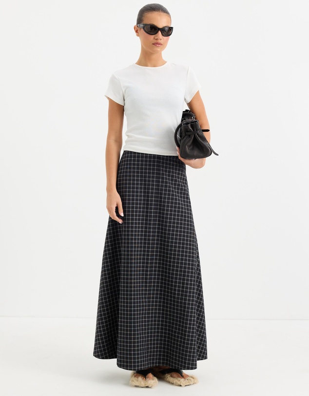 Calli - Alma Check Maxi Skirt