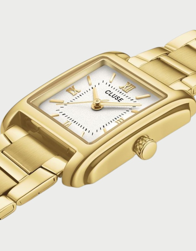 Cluse - CLUSE Anglée, Steel, White, Gold Colour
