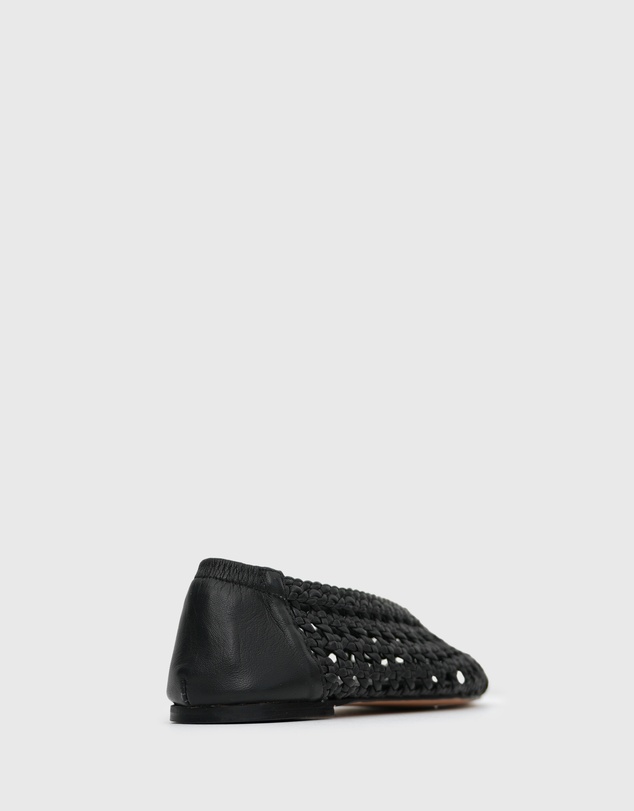 Betts - Izzy Leather Woven Ballet Flats