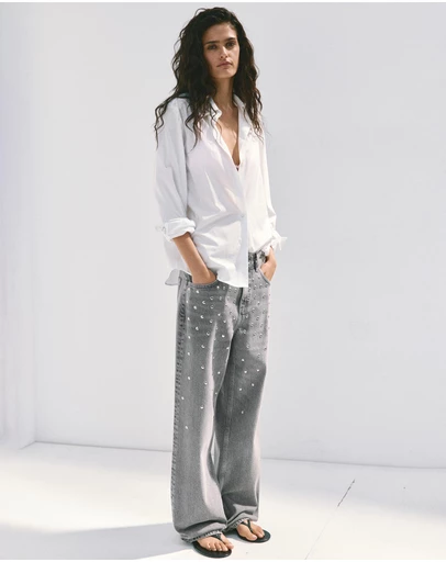 M.N.G - Regular-Waist Studded Jeans