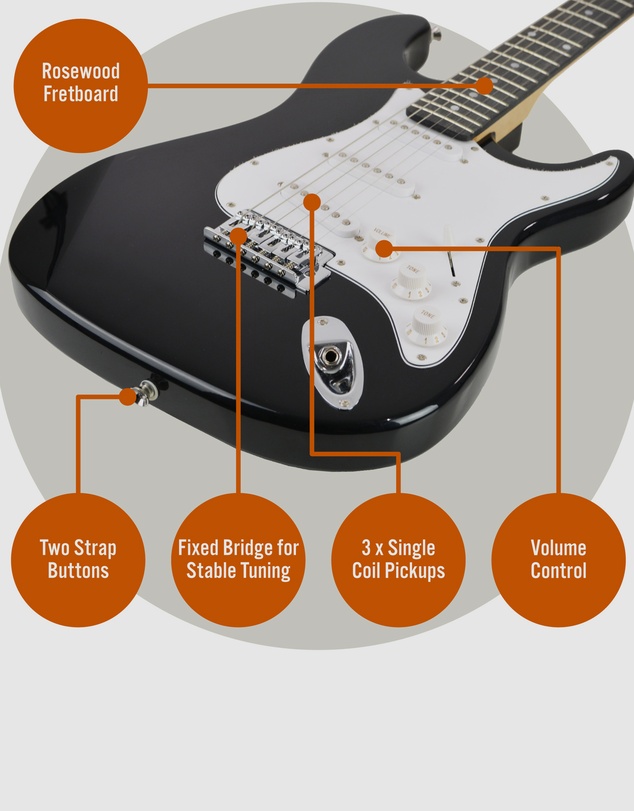 iWorld - 3rd Avenue Electric Guitar Pack - Black