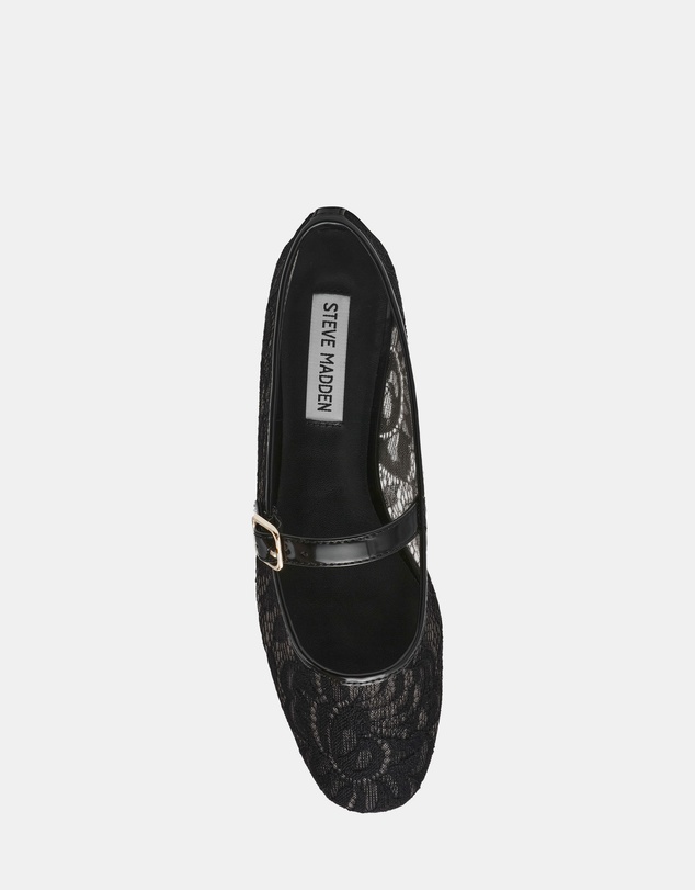 Steve Madden - Wildflower-L Black Lace Flats