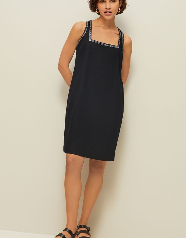 NEXT - Square Neck Mini Shift Dress With Linen