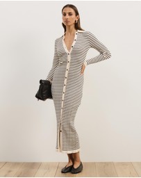 Atmos&Here - Jacie Long Sleeve Knit Stripe Dress